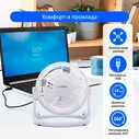 Вентилятор настольный LUMME LU-FN107 usb d 14 см, кабель 1,1 м в комплекте, белый/белый