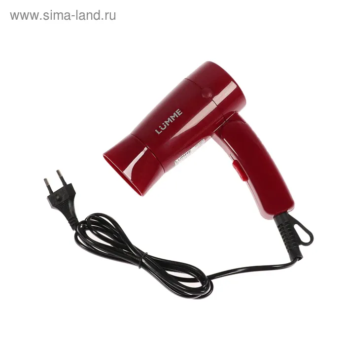 Фен LUMME LU-1040, 1200 Вт, 2 скорости, красный гранат